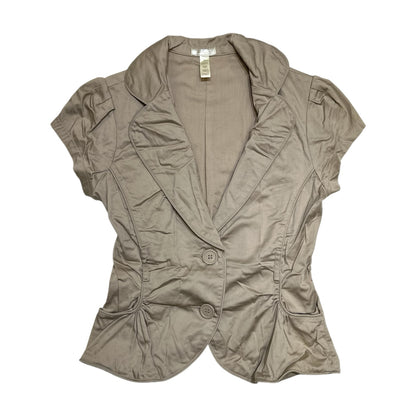 Ruched Waist Short Sleeve Blazer