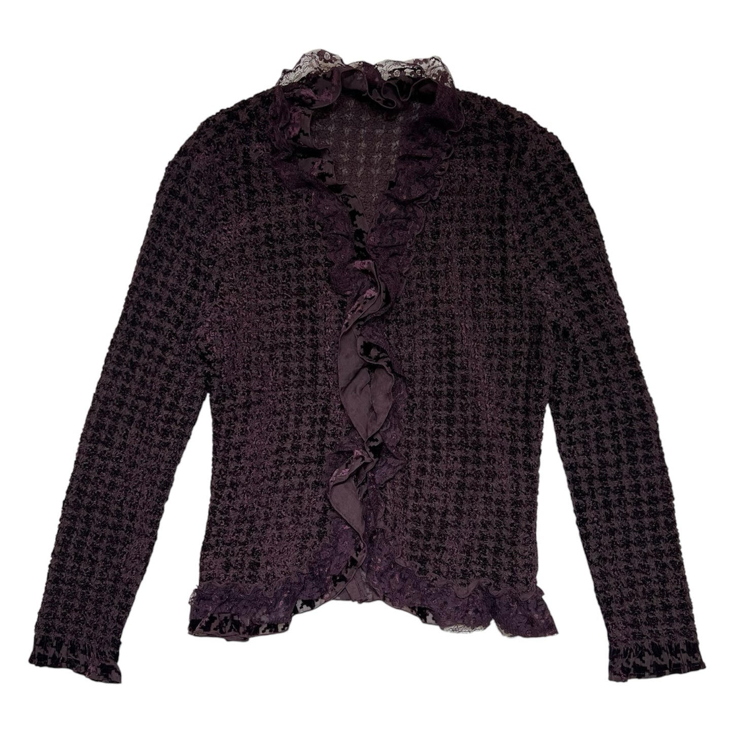 Lace Trim Knit Cardigan