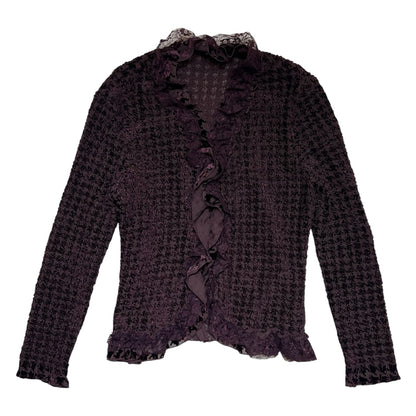 Lace Trim Knit Cardigan