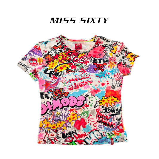 Missy Sixty Graffiti Print Top