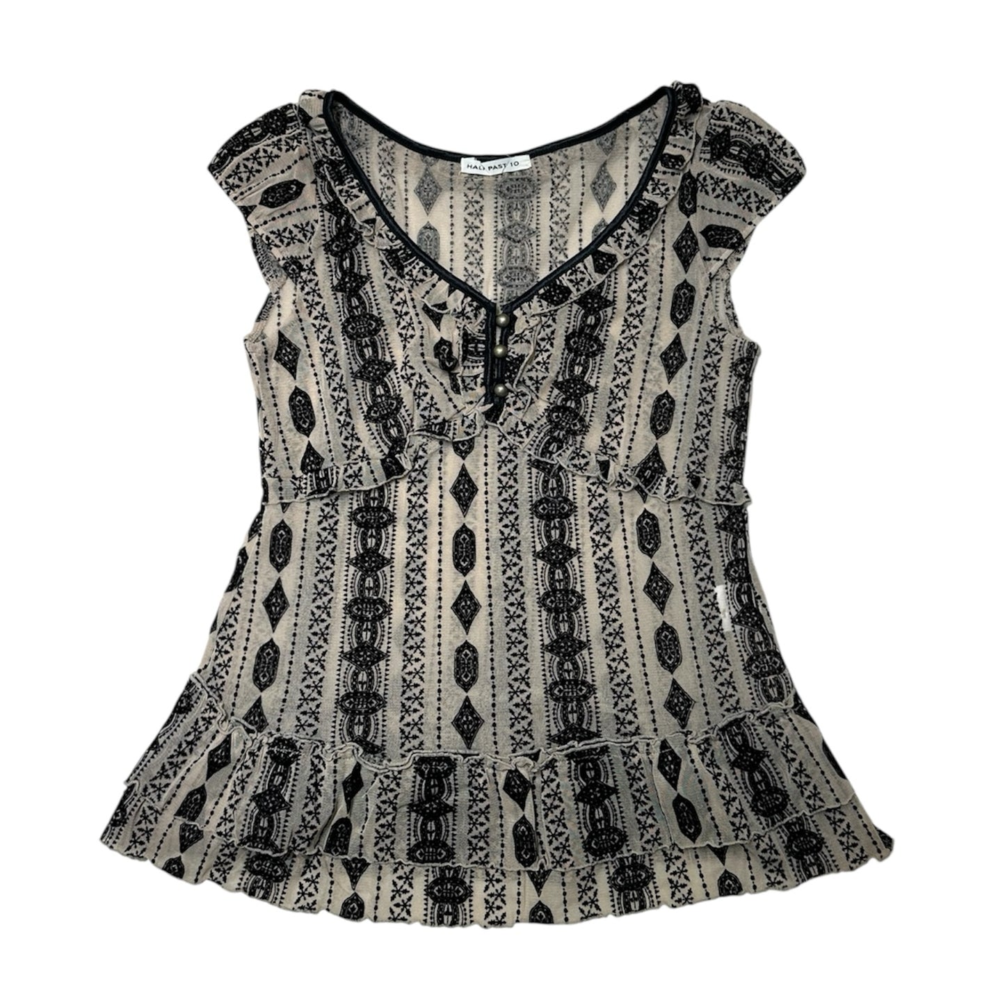 V-neck Mesh Top