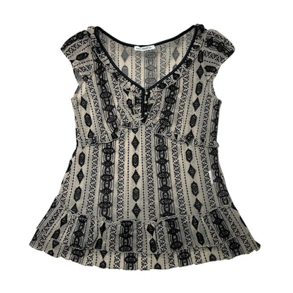 V-neck Mesh Top