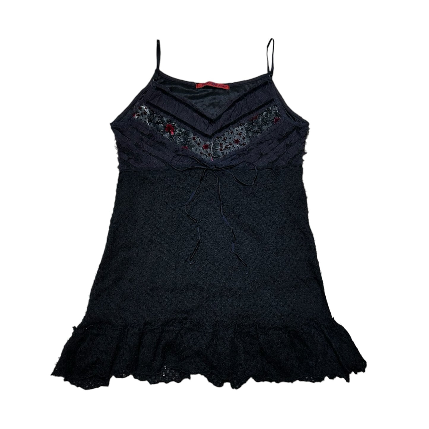 Lace Trim Knit Cami Dress