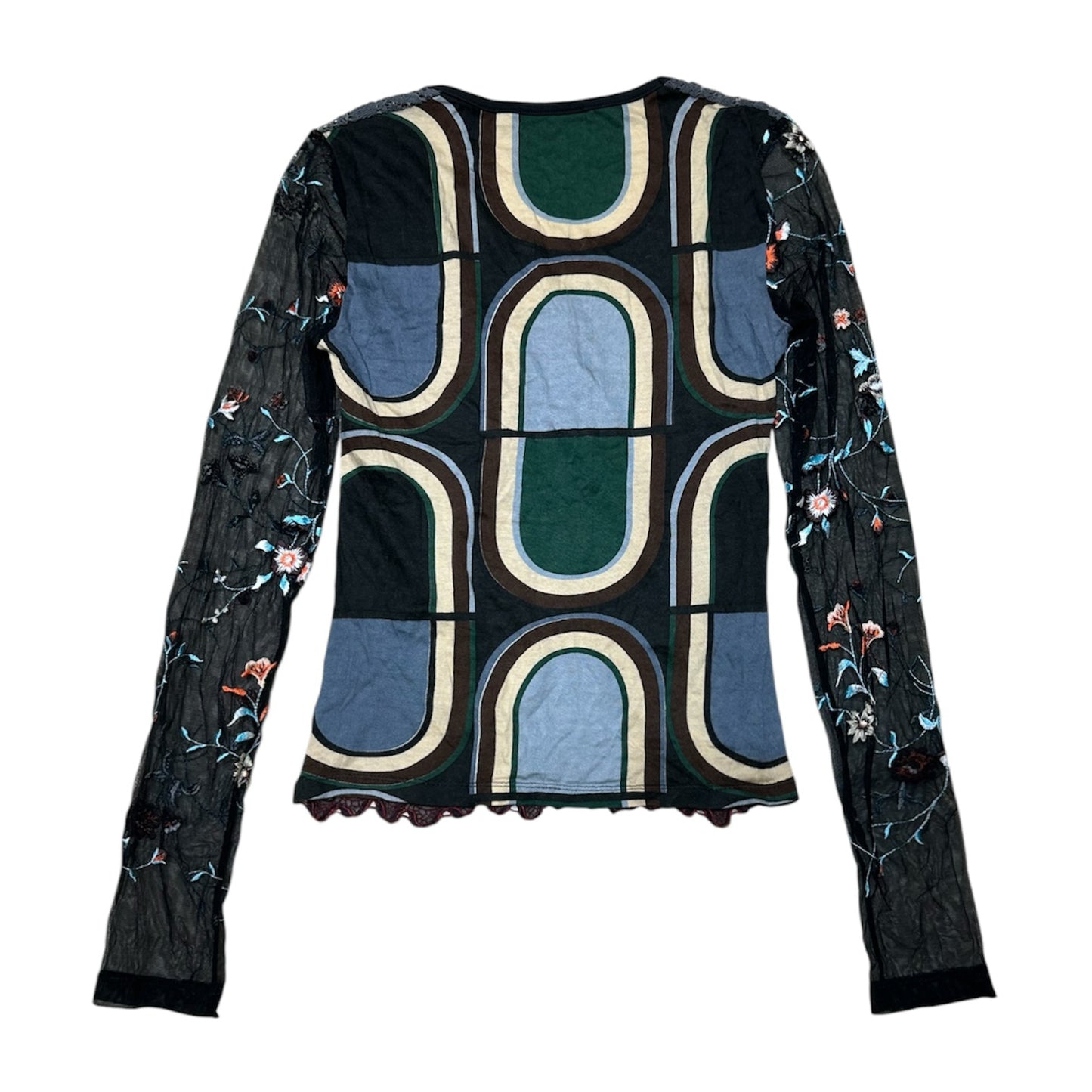 Custo Floral Embroidered Long Sleeves Top