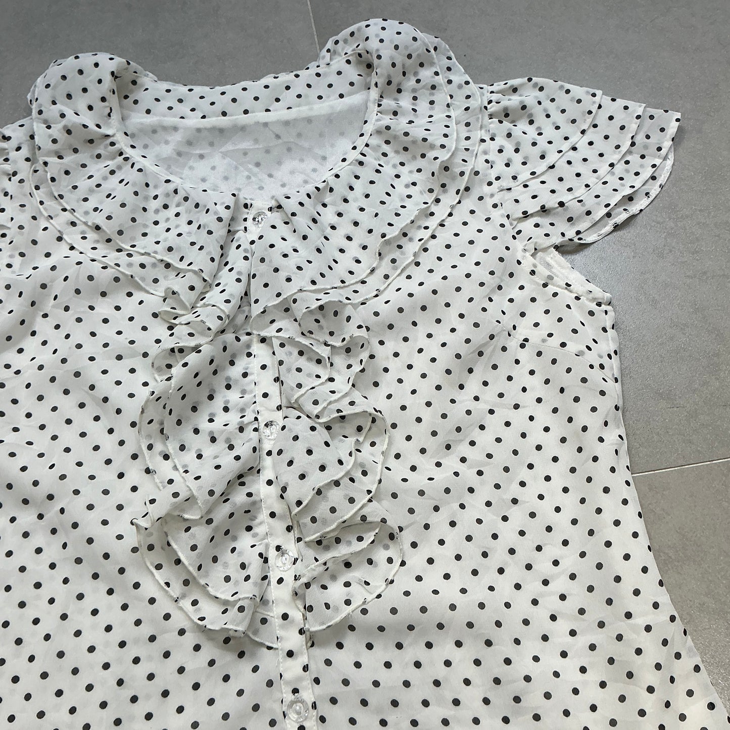 Polka Dot Mesh Shirt