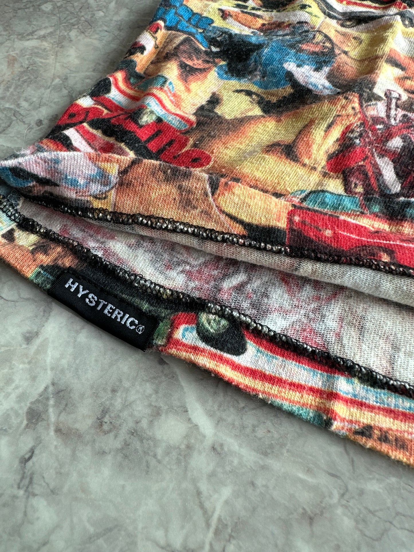 Hysteric Glamour 1990s Collage Car and Topless Woman Single Stitch Tee