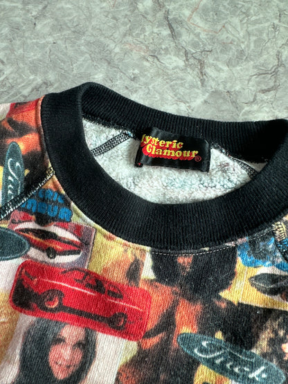 Hysteric Glamour 1990s Collage Car and Topless Woman Sweater