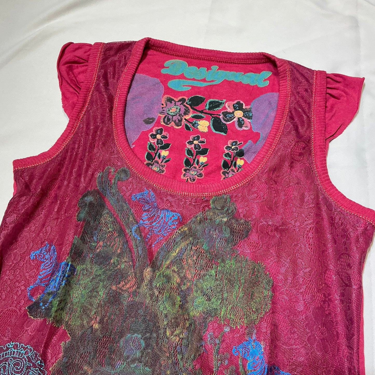 Desigual Graphic Lace Top