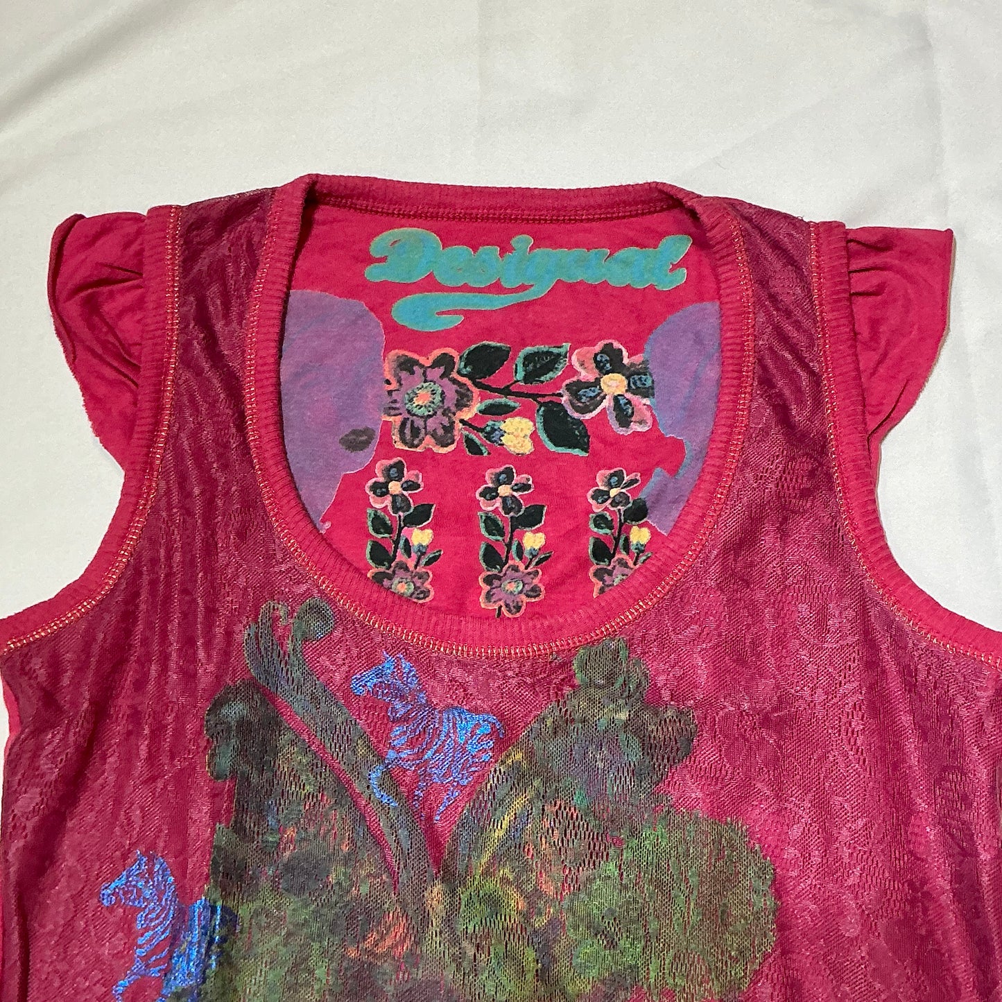 Desigual Graphic Lace Top