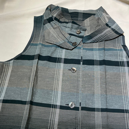 Plaid A-line Sleevesless Shirt