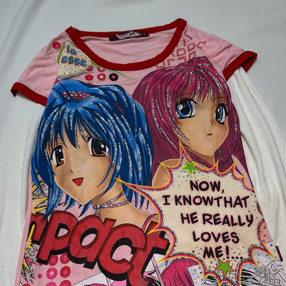 Lili La Tigresse 1999 Anime Graphic Layered Long Sleeves Tee