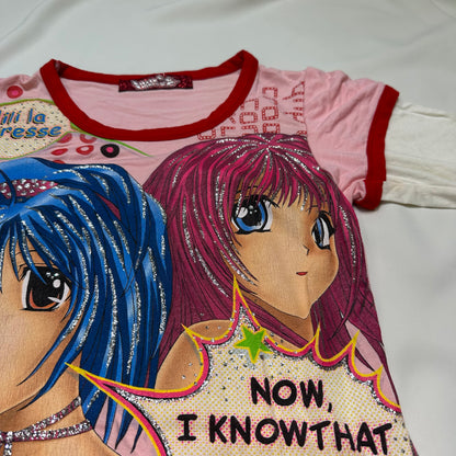Lili La Tigresse 1999 Anime Graphic Layered Long Sleeves Tee
