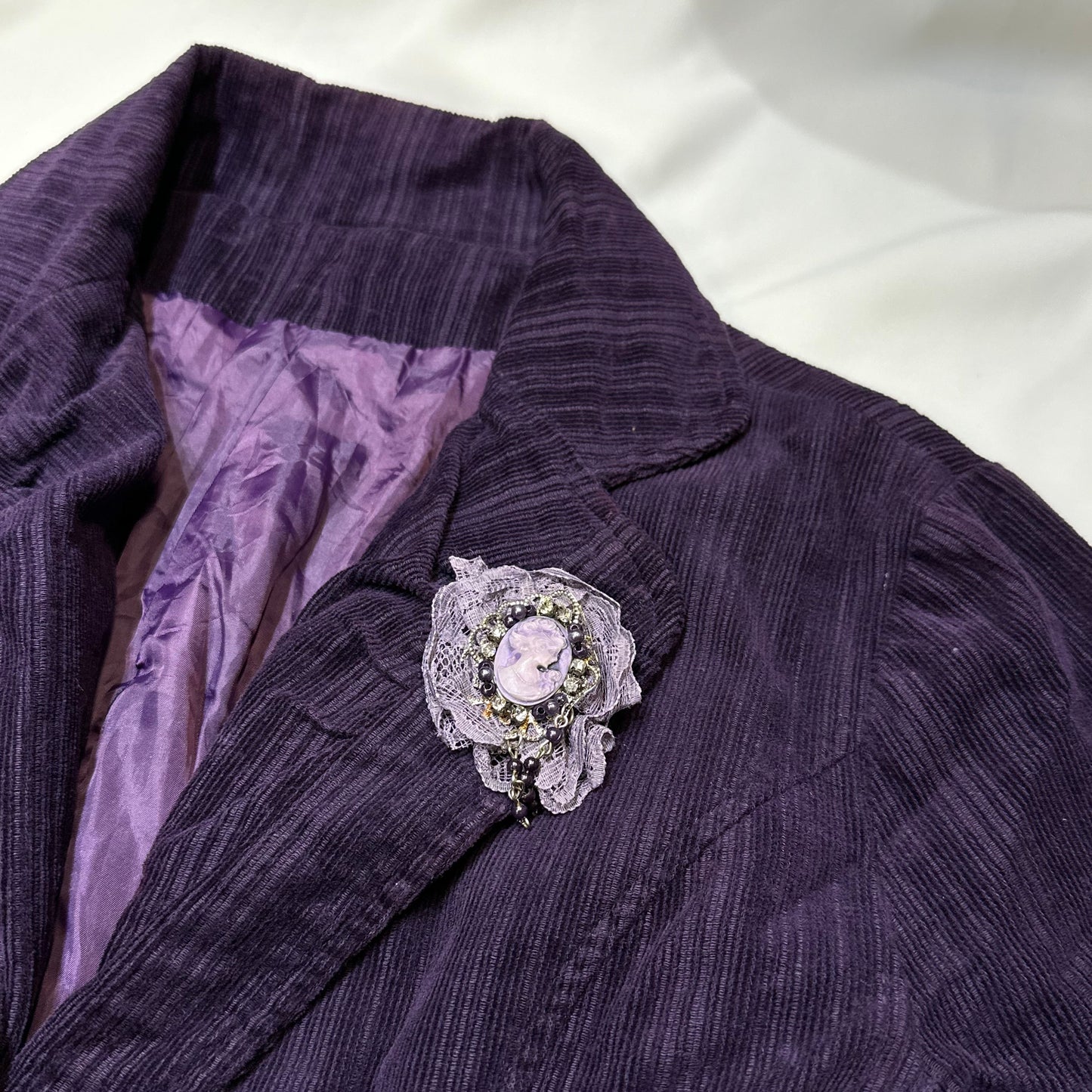 Corduroy Blazer with Pin