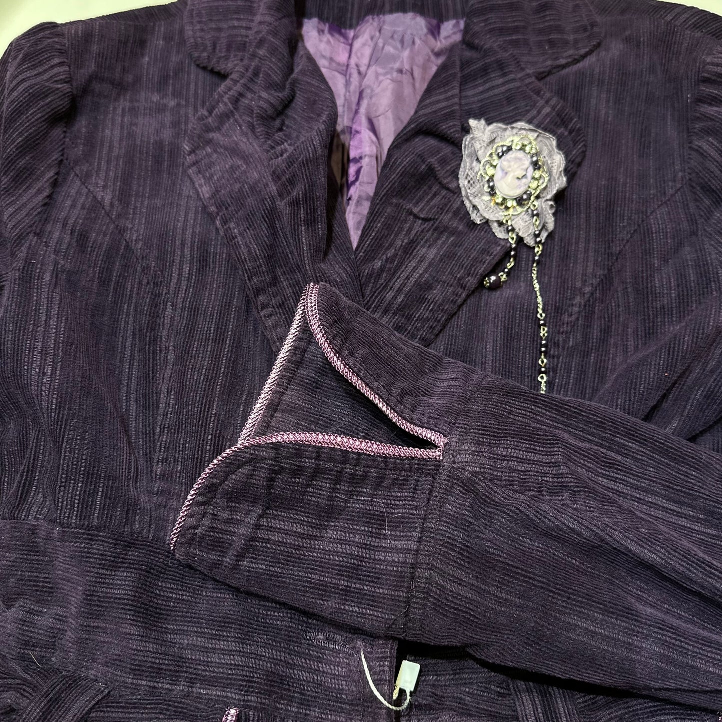 Corduroy Blazer with Pin