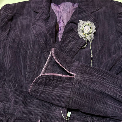 Corduroy Blazer with Pin