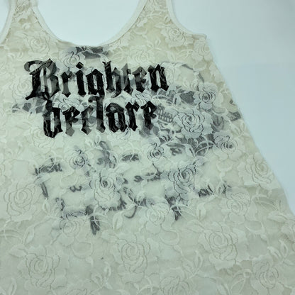 Dig Deep White Rose Lace Gothic Graphic Sleeveless Midi Dress