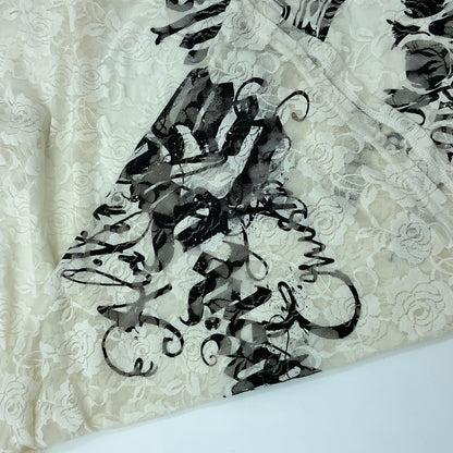 Dig Deep White Rose Lace Gothic Graphic Sleeveless Midi Dress