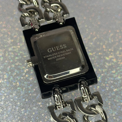 Guess Rectangle Analog Quartz Watch Silver Tone