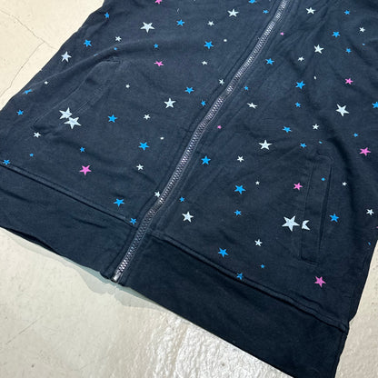 Star AOP Zip Up Hoodies Vest