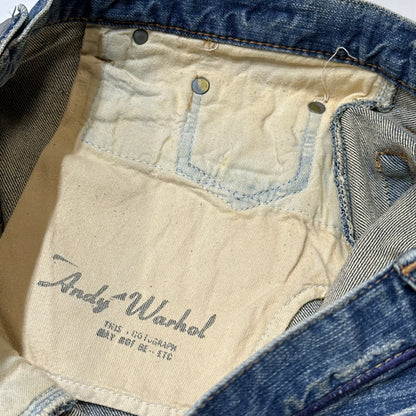 90s Hysteric Glamour x Andy Warhole Strawberry Studded Denim Mini Skirt