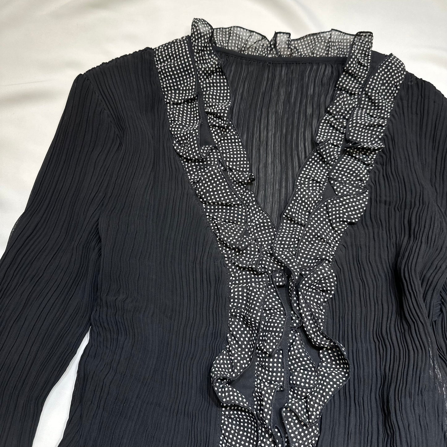 Mesh Polka Dot Hem Cardigan