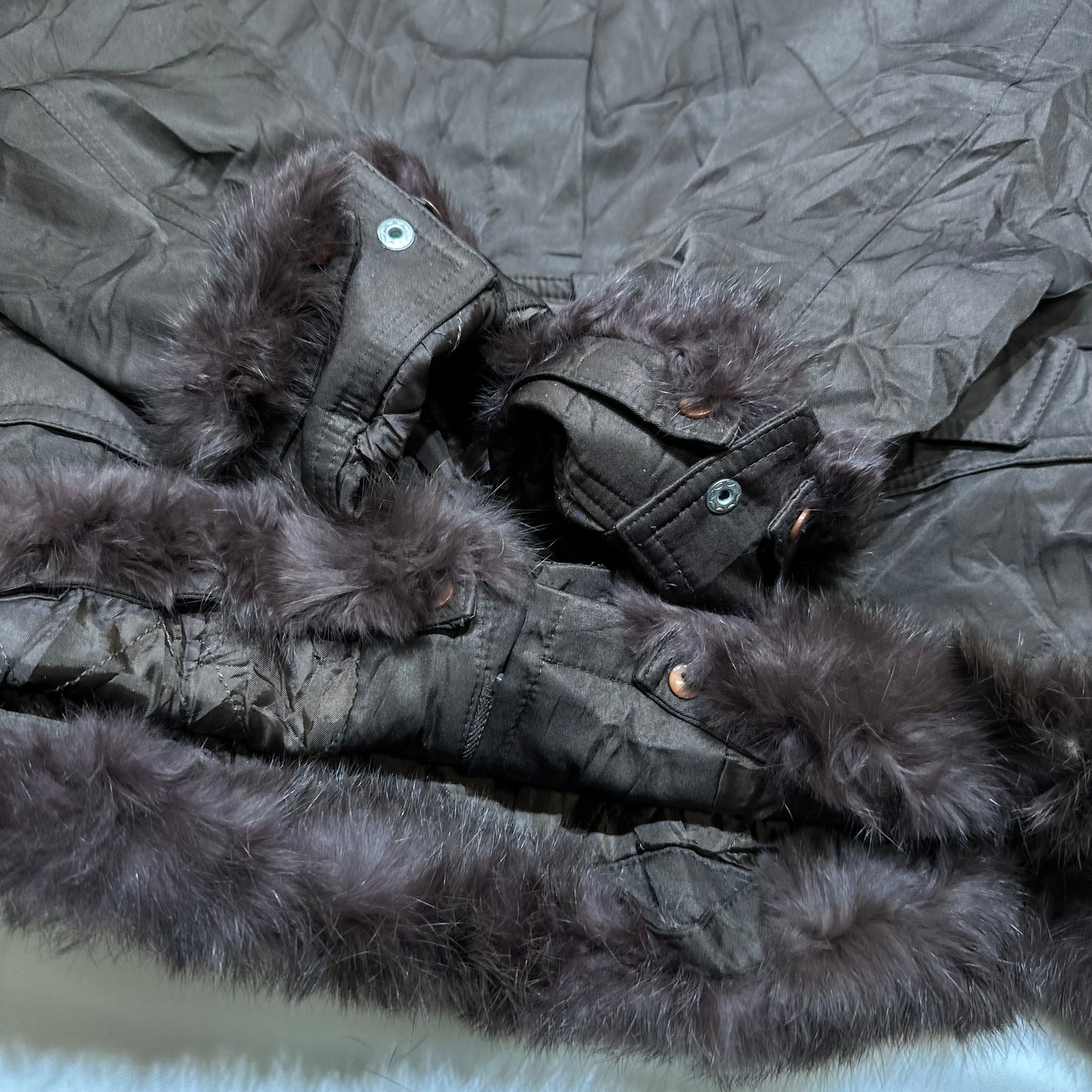 Removable Fur Trim Coat