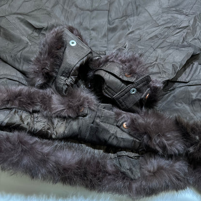 Removable Fur Trim Coat