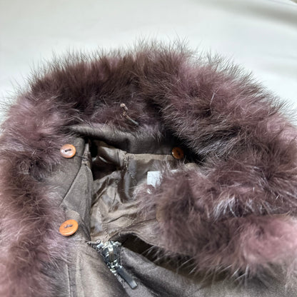 Removable Fur Trim Coat