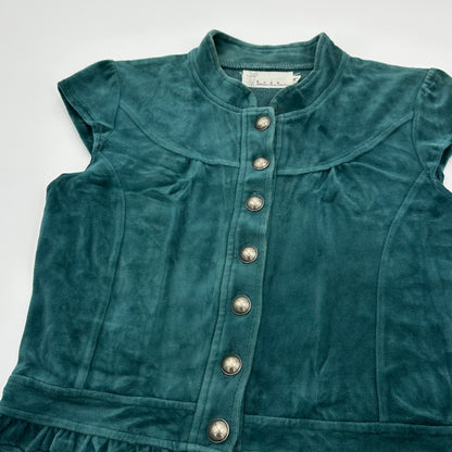 Emerald Velvet Cap Sleeves Lace Peplum Waistcoat