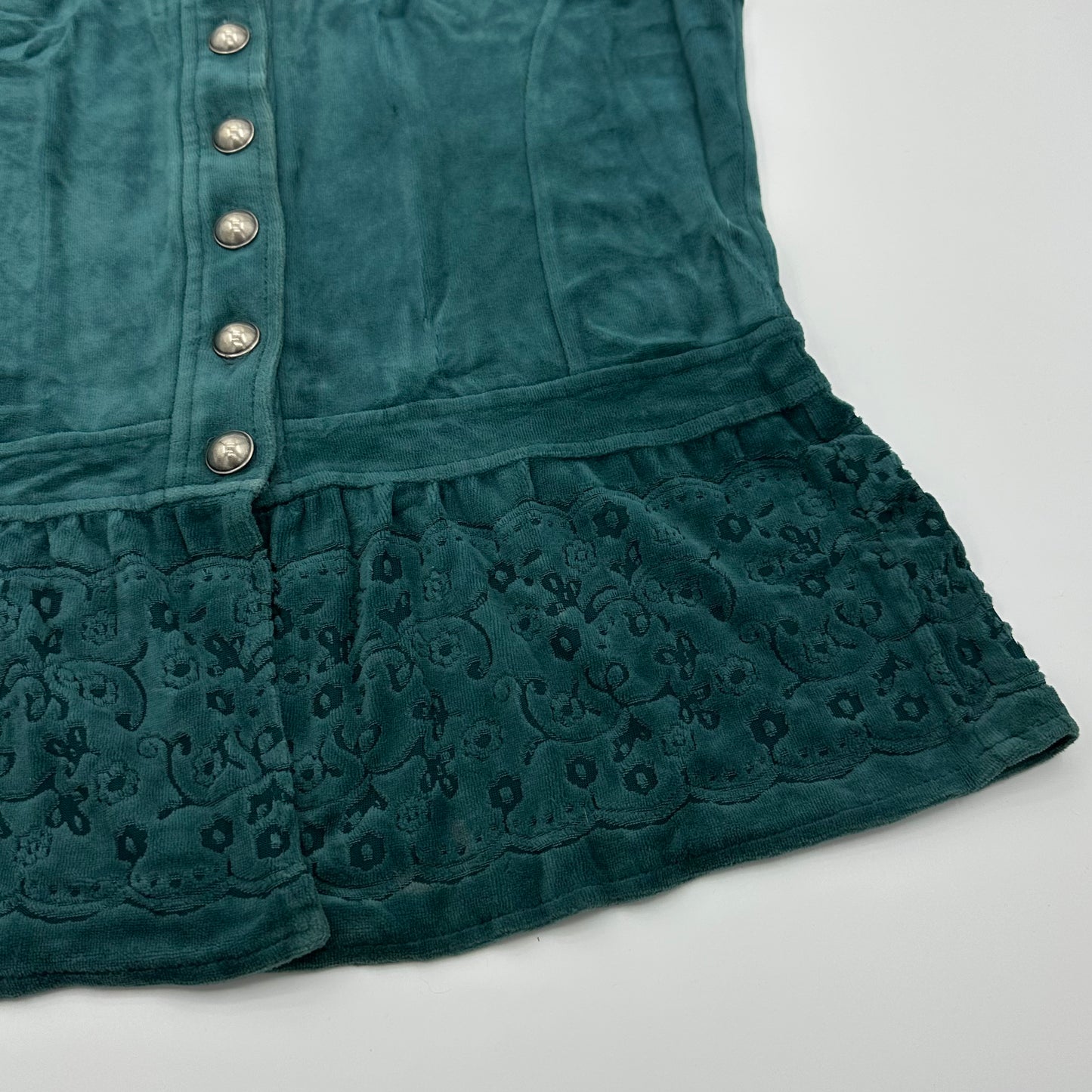 Emerald Velvet Cap Sleeves Lace Peplum Waistcoat