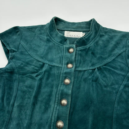 Emerald Velvet Cap Sleeves Lace Peplum Waistcoat