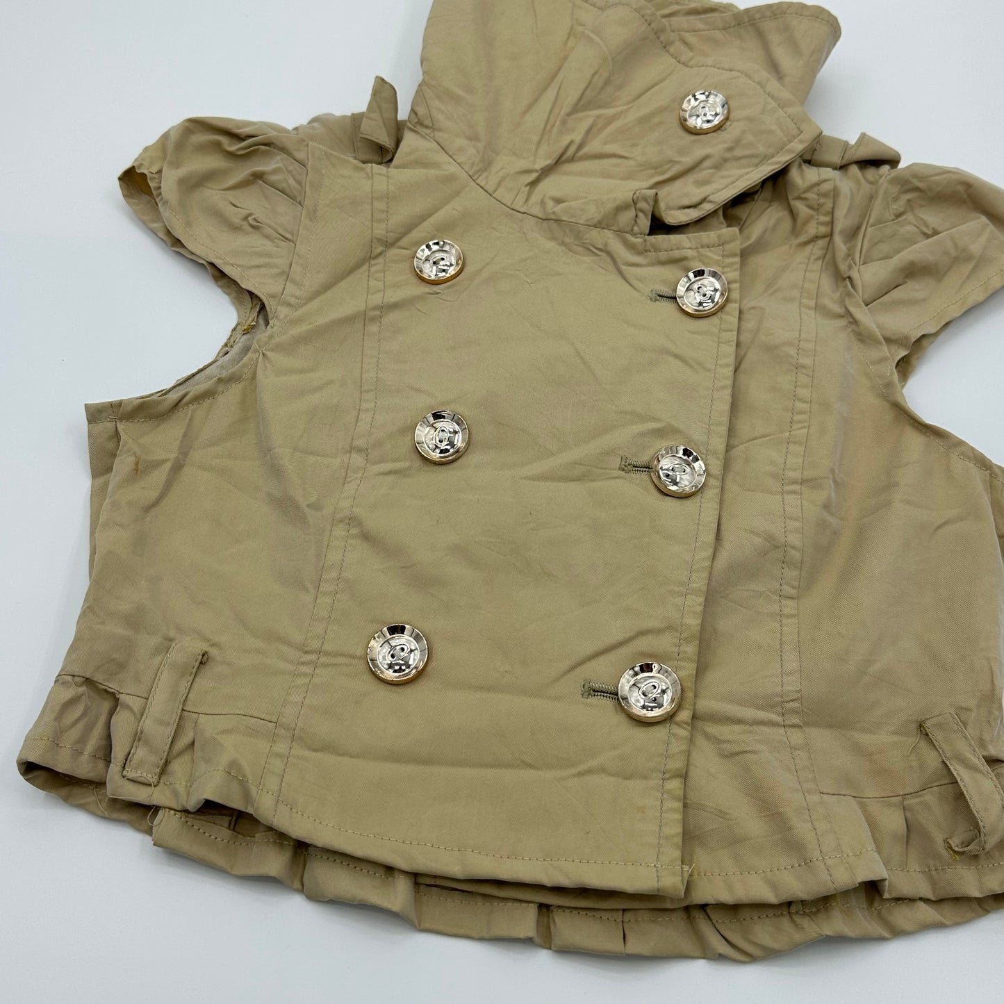Cropped Trench Button Up Coat