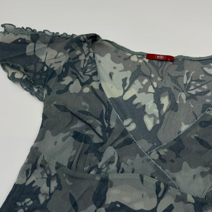 EDC Mesh Camo V-neck Flutter Sleeves Vest