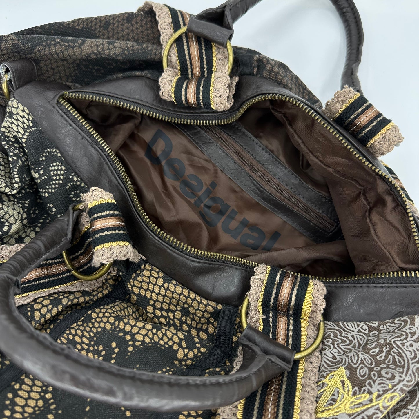 Designal 00s Mixed Patchwork Lace Paisley Two-way Bag