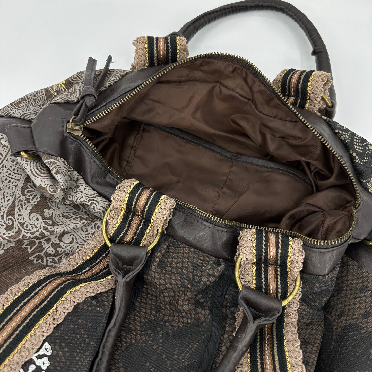 Designal 00s Mixed Patchwork Lace Paisley Two-way Bag
