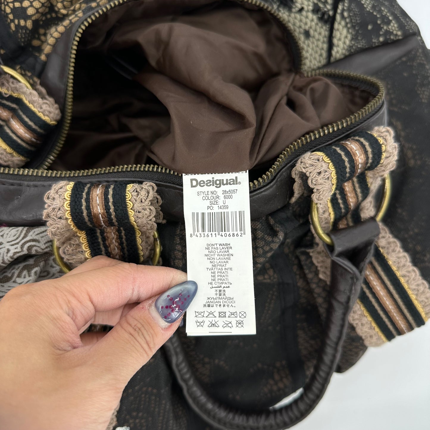 Designal 00s Mixed Patchwork Lace Paisley Two-way Bag