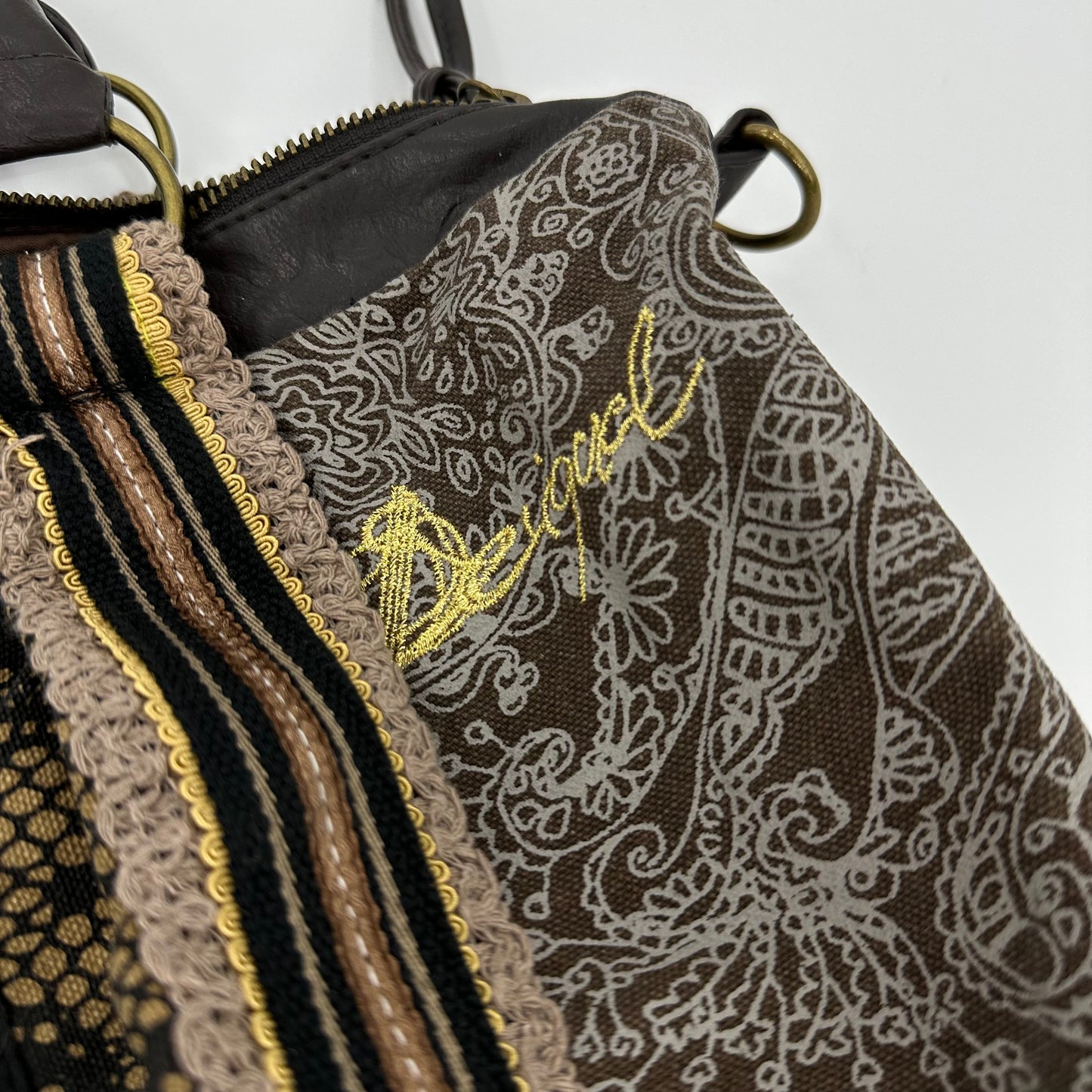 Designal 00s Mixed Patchwork Lace Paisley Two-way Bag