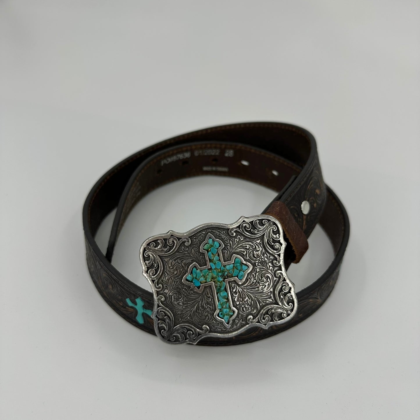 Blue Cross Cowboy Leather Belt