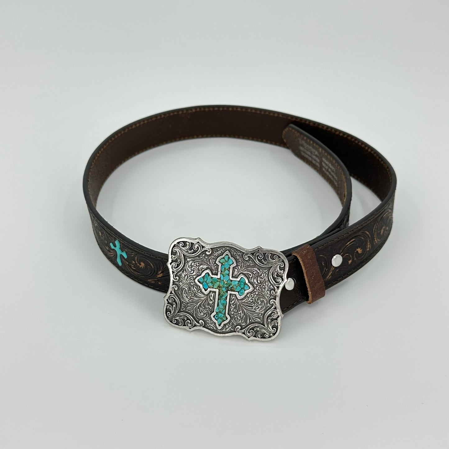 Blue Cross Cowboy Leather Belt
