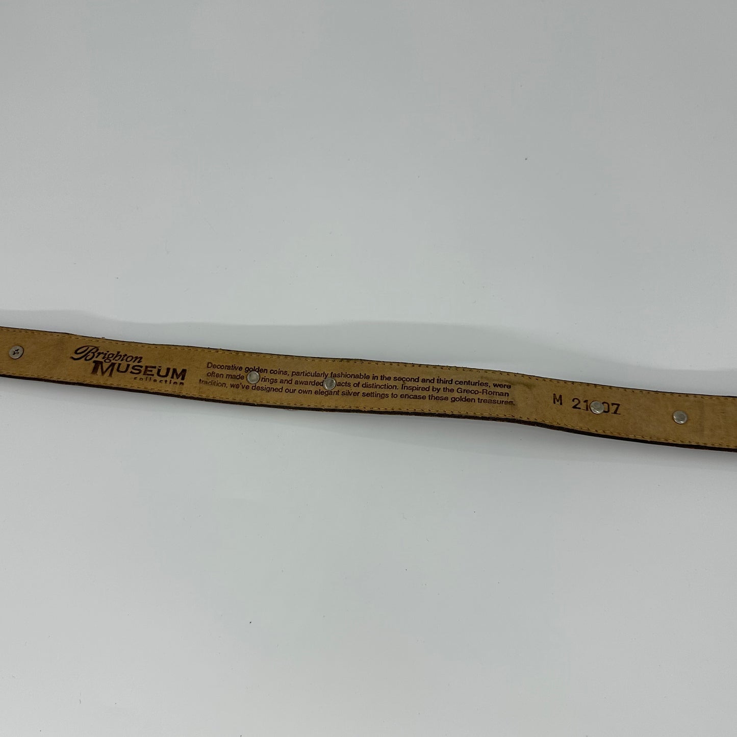 1996 Brighton Museum Collection Greco-roman Coin Leather Belt
