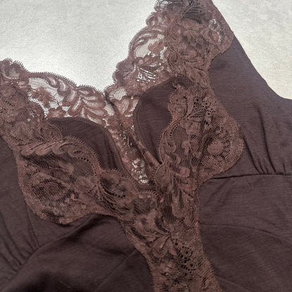 V-neck Lace Trim Fringe Vest