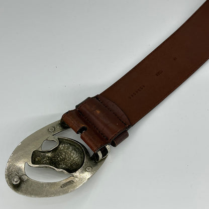 Ralph Lauren 00s Horseshoes Horse Head Buckle Leather Belt