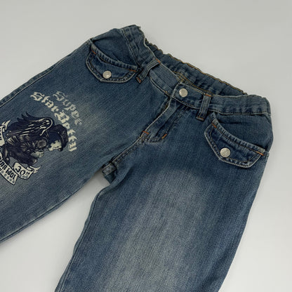 2000s Betty Boop Angel Cargo Flare Denim Jeans
