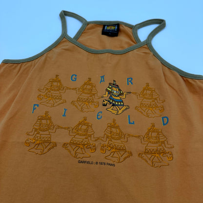 90s Garfield Egyptian Pharaoh Graphic Tank Top