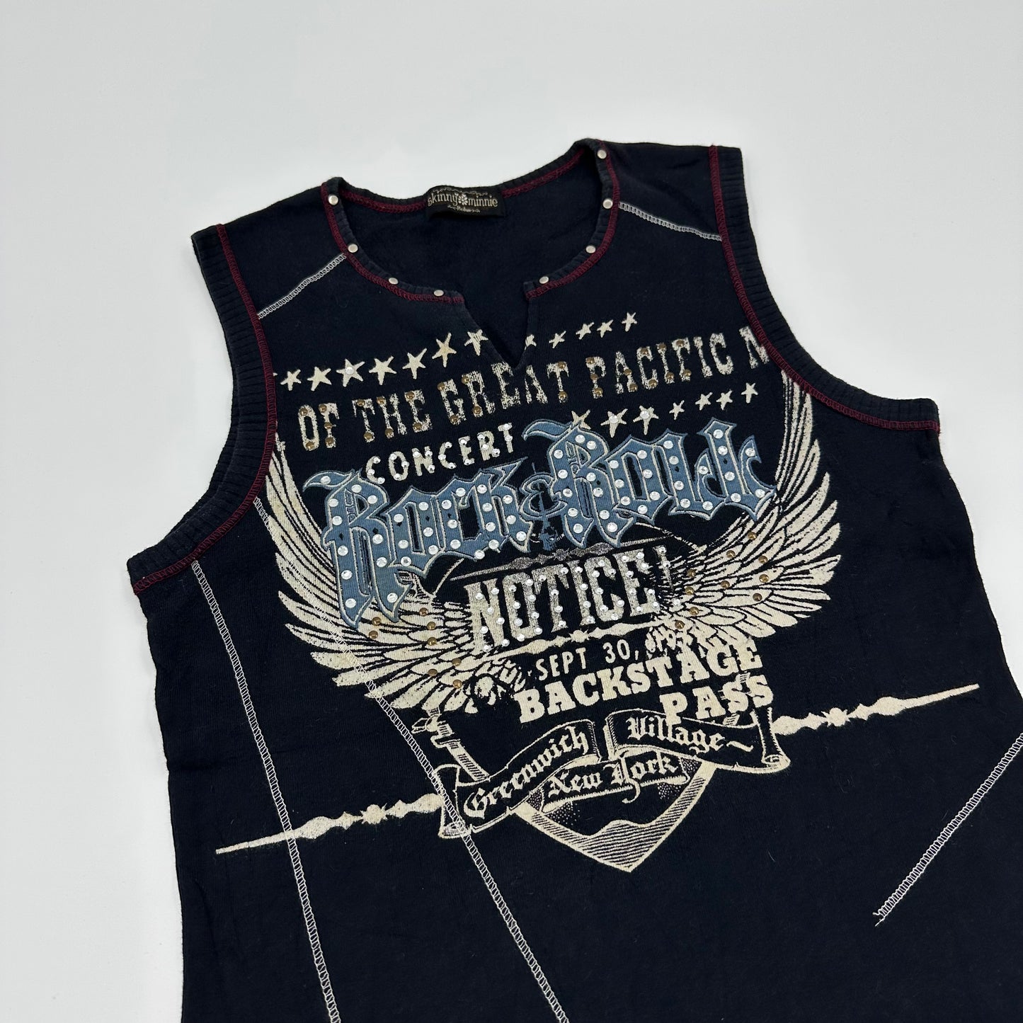Skinny Minnie Rhinestone Graphic Tank