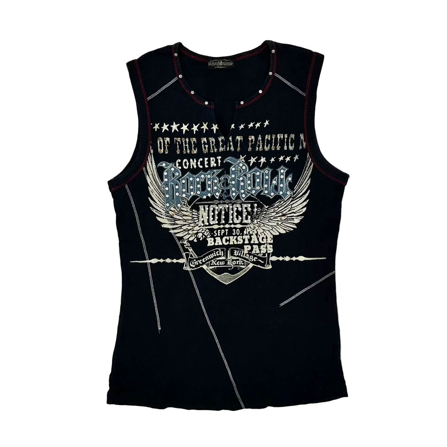 Skinny Minnie Rhinestone Graphic Tank