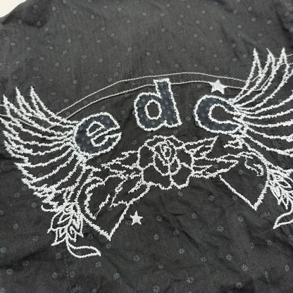 EDC Wing Rose Embroidery Dot Long Sleeves Shirt