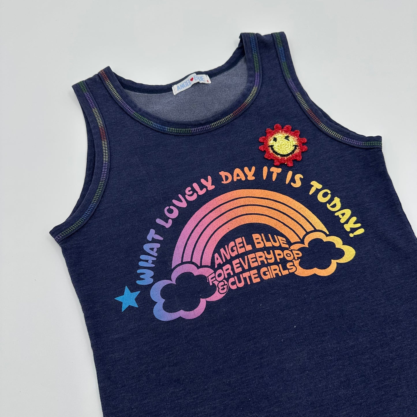 Angel Blue Rainbow Smile Tank Top