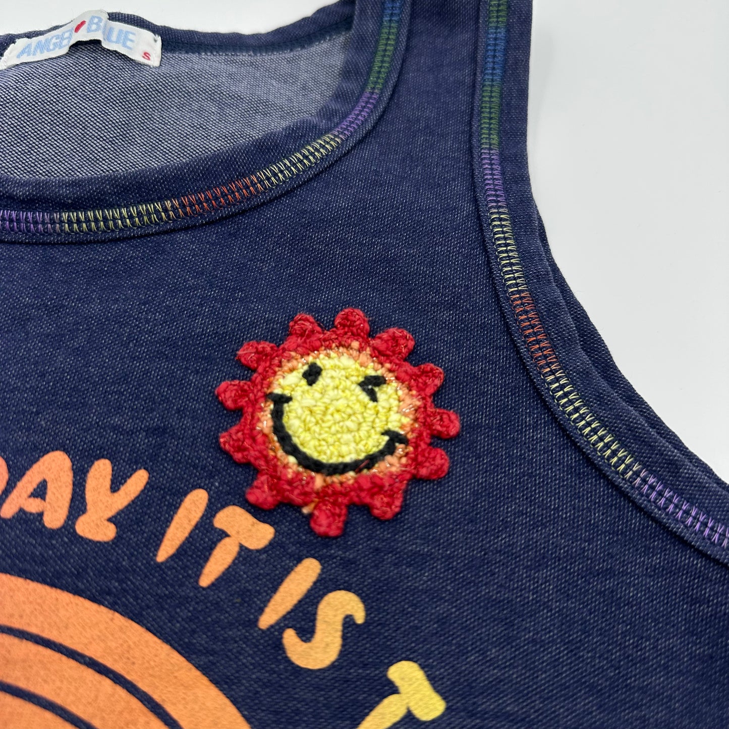 Angel Blue Rainbow Smile Tank Top