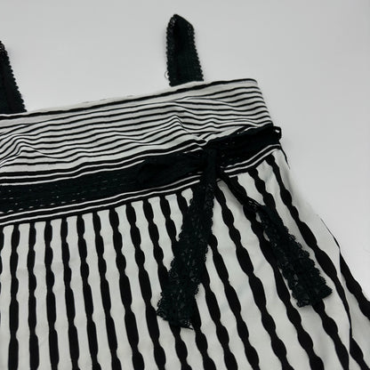 90s Striped Lace Tiered Cami Dress